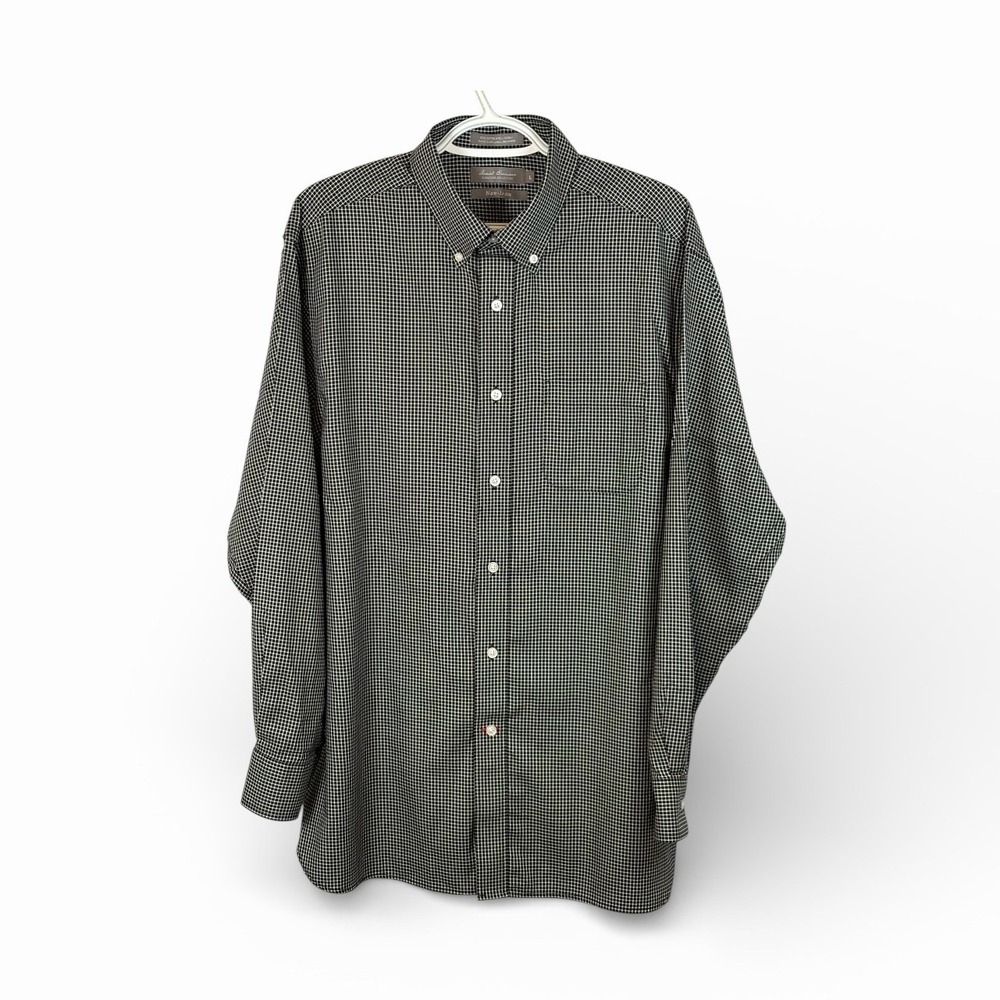 Daniel Cremieux Signature Collection Mens Non Iron Gingham Button Down Shirt L